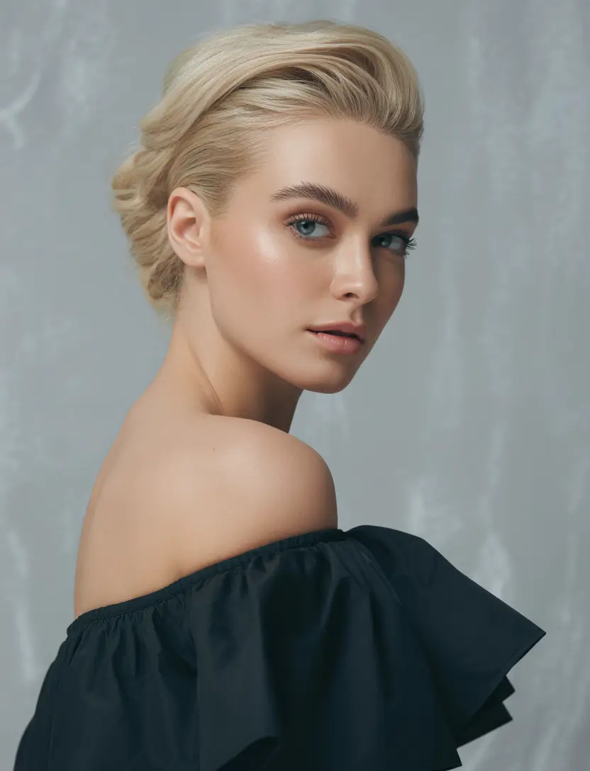 modern spring short hairstyles 2026 Sculpted Platinum Pixie with Soft Volume