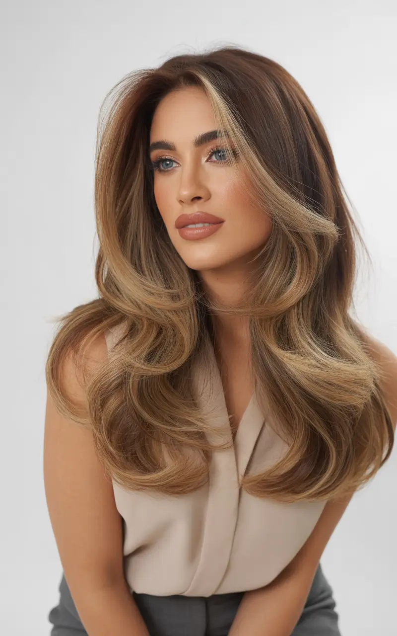 natural spring brunette hair color 2026 Beige Highlights