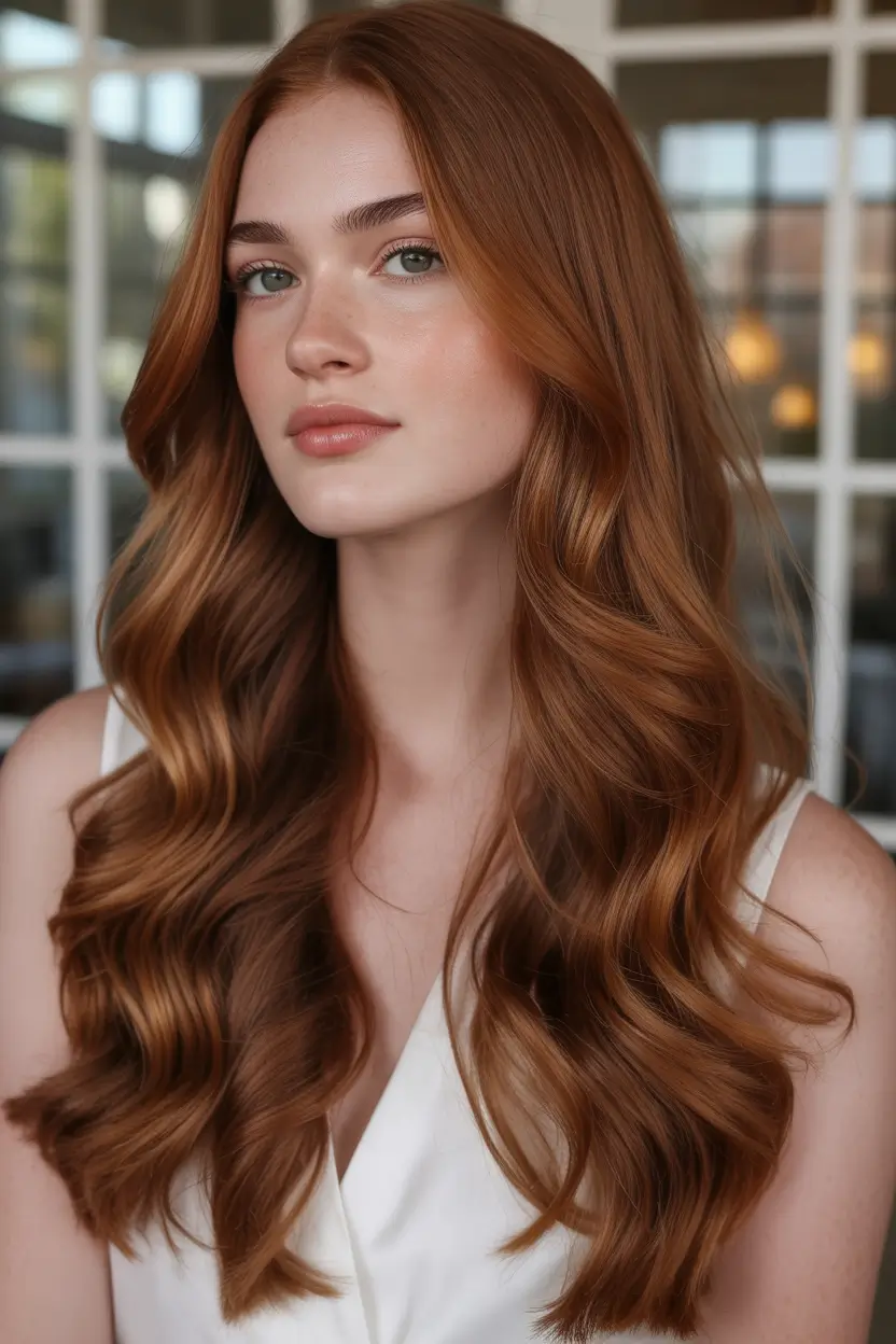 natural spring brunette hair color 2026 Golden Red Brunette