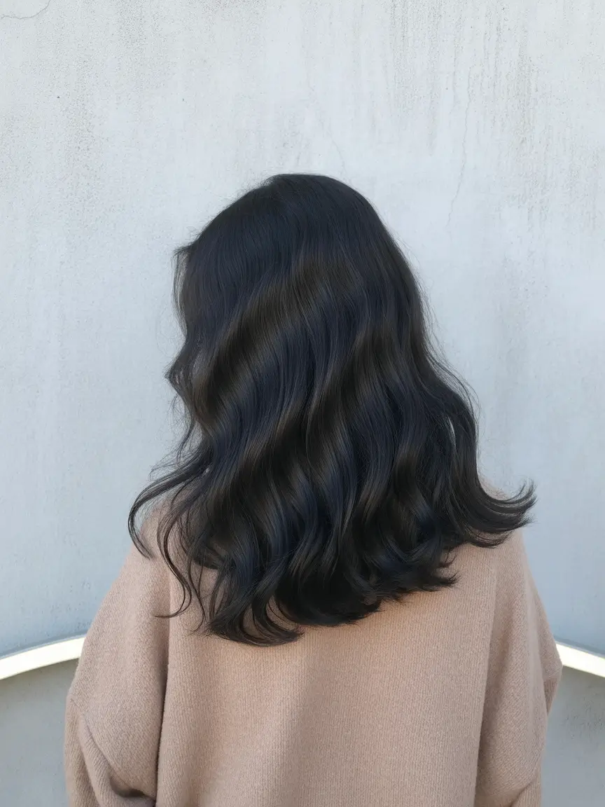 natural spring brunette hair color 2026 Deep Midnight Waves