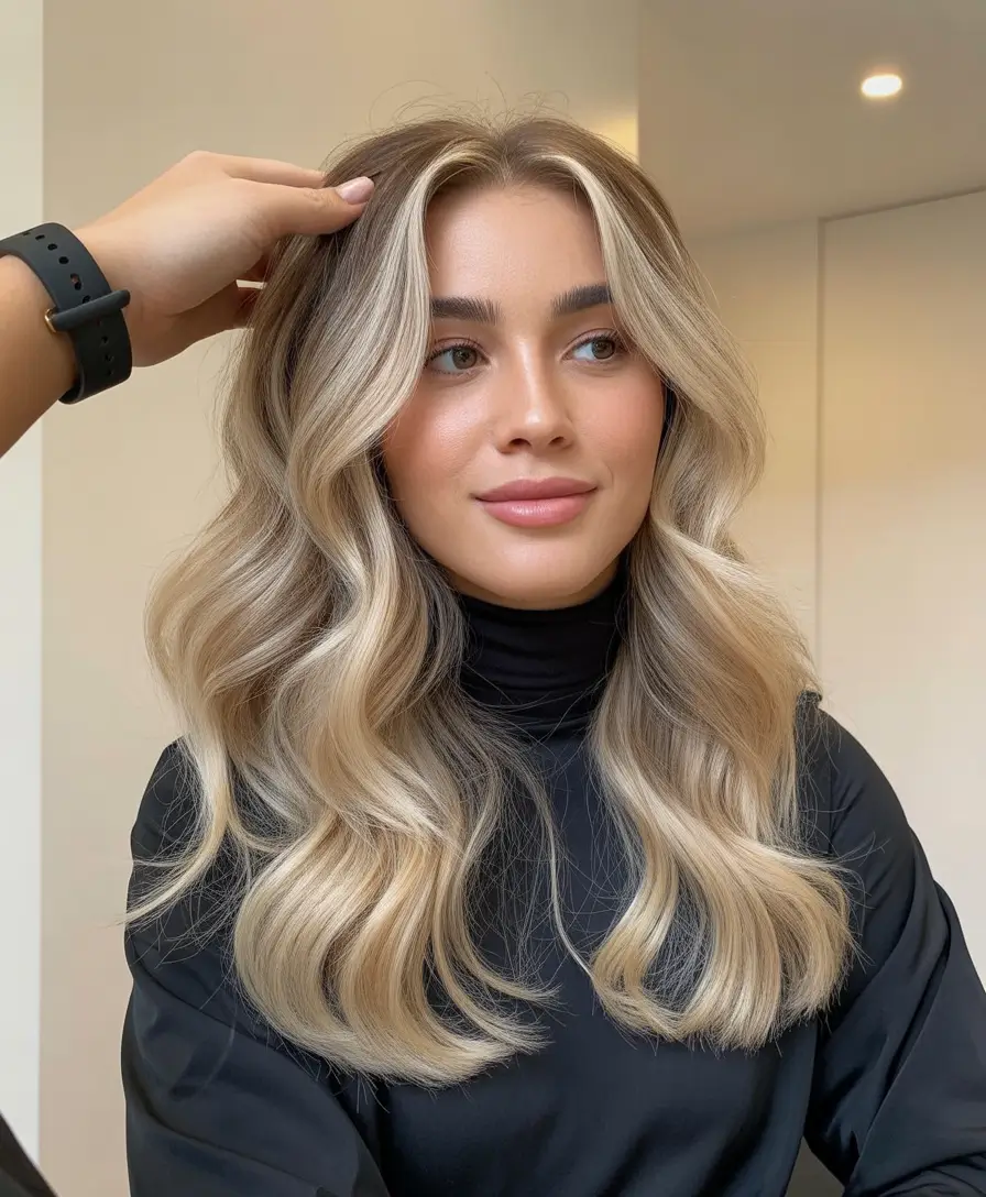 natural spring hair color for tan skin 2026 Buttercream Blonde Waves