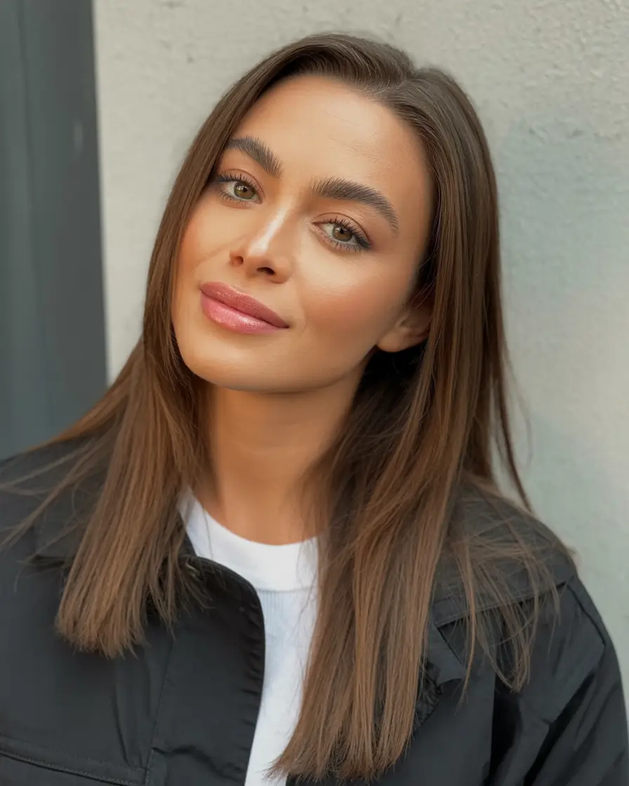 natural spring hair color for tan skin 2026 Earthy Gloss Brunette Sleekness