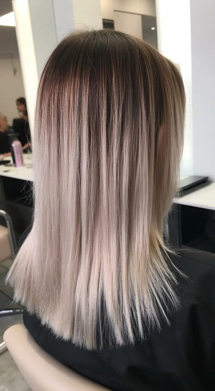 pastel spring ombre hair color 2026 Cool Vanilla Blonde Ombre Length