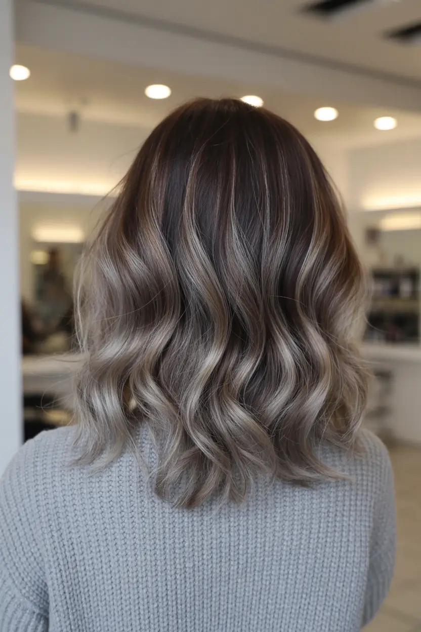 pastel spring ombre hair color 2026 Smoky Ash Brunette Ombre Blend