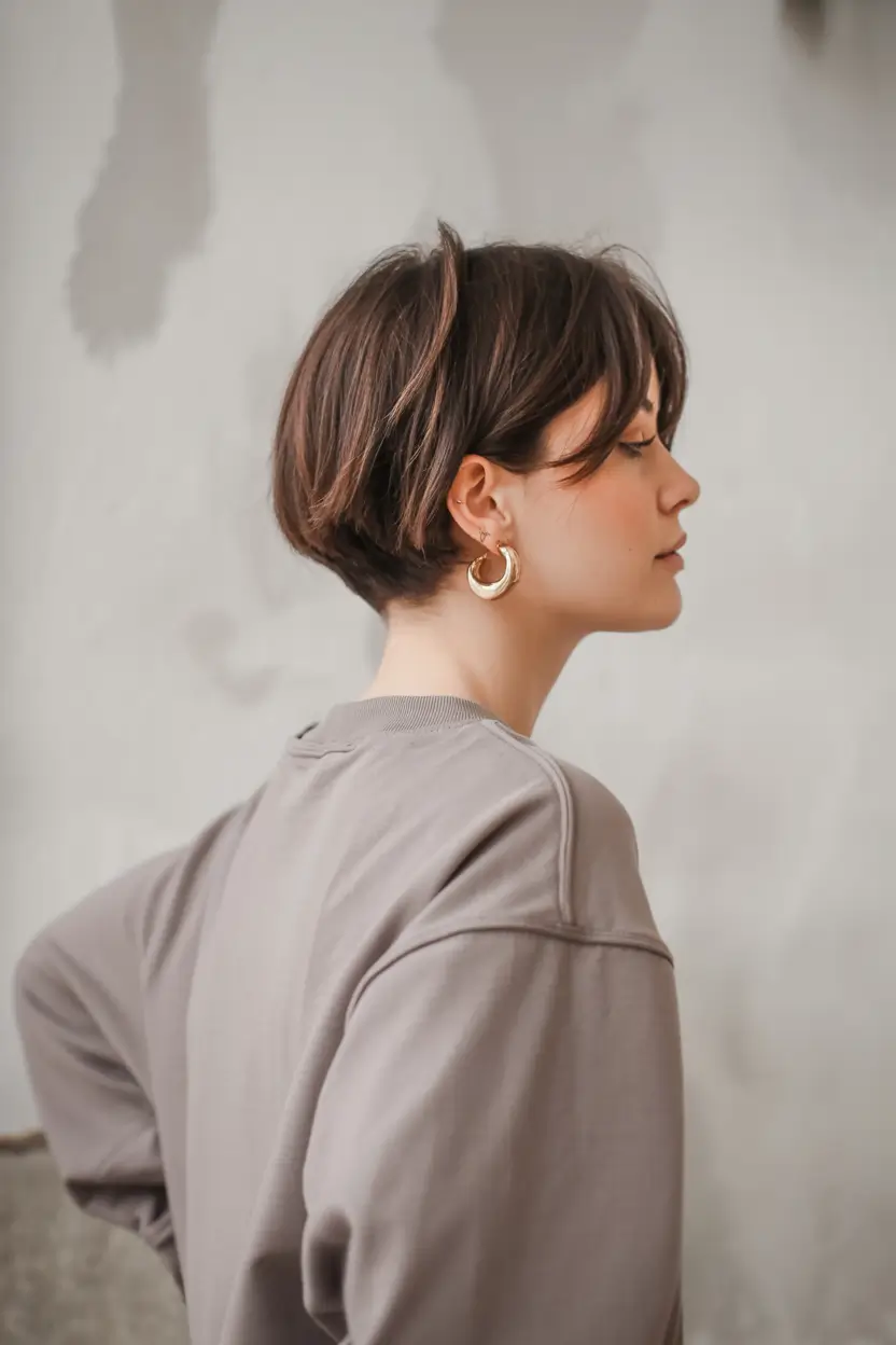 playful spring pixie haircuts 2026 Casual Soft Brunette Pixie With Relaxed Spring Ease