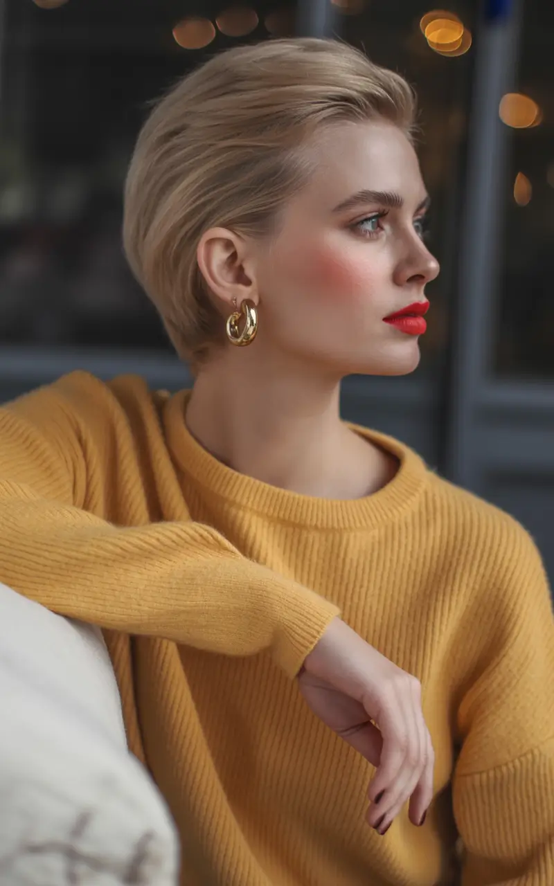 playful spring pixie haircuts 2026 Softly Swept Pixie With Warm Spring Blonde