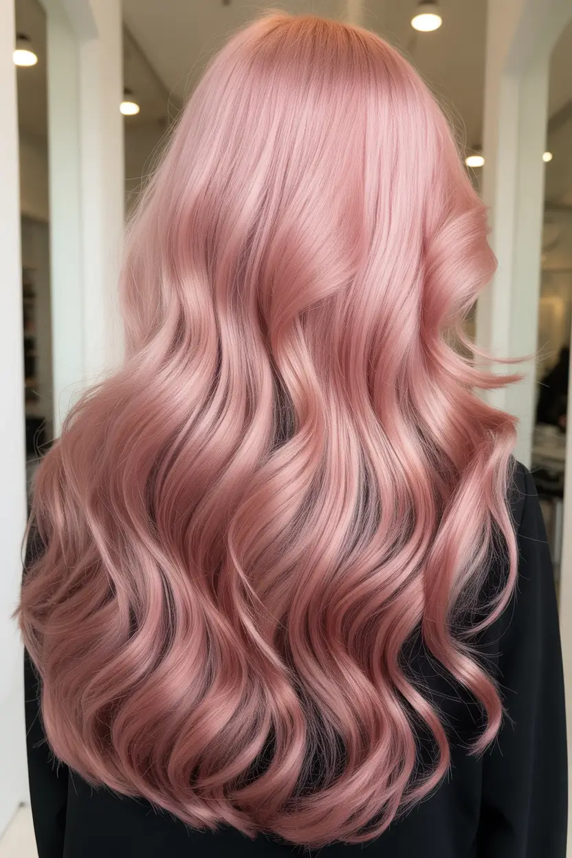 popular spring blonde hair color shades 2026 Soft Pink Blonde Waves for a Playful Spring Statement