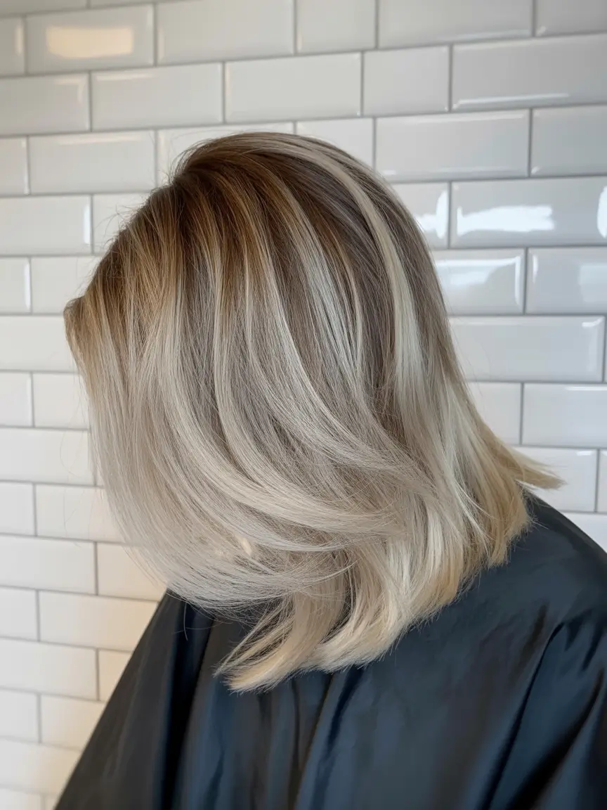 popular spring blonde hair color shades 2026 Soft Beige Blonde Layers with Gentle Spring Volume