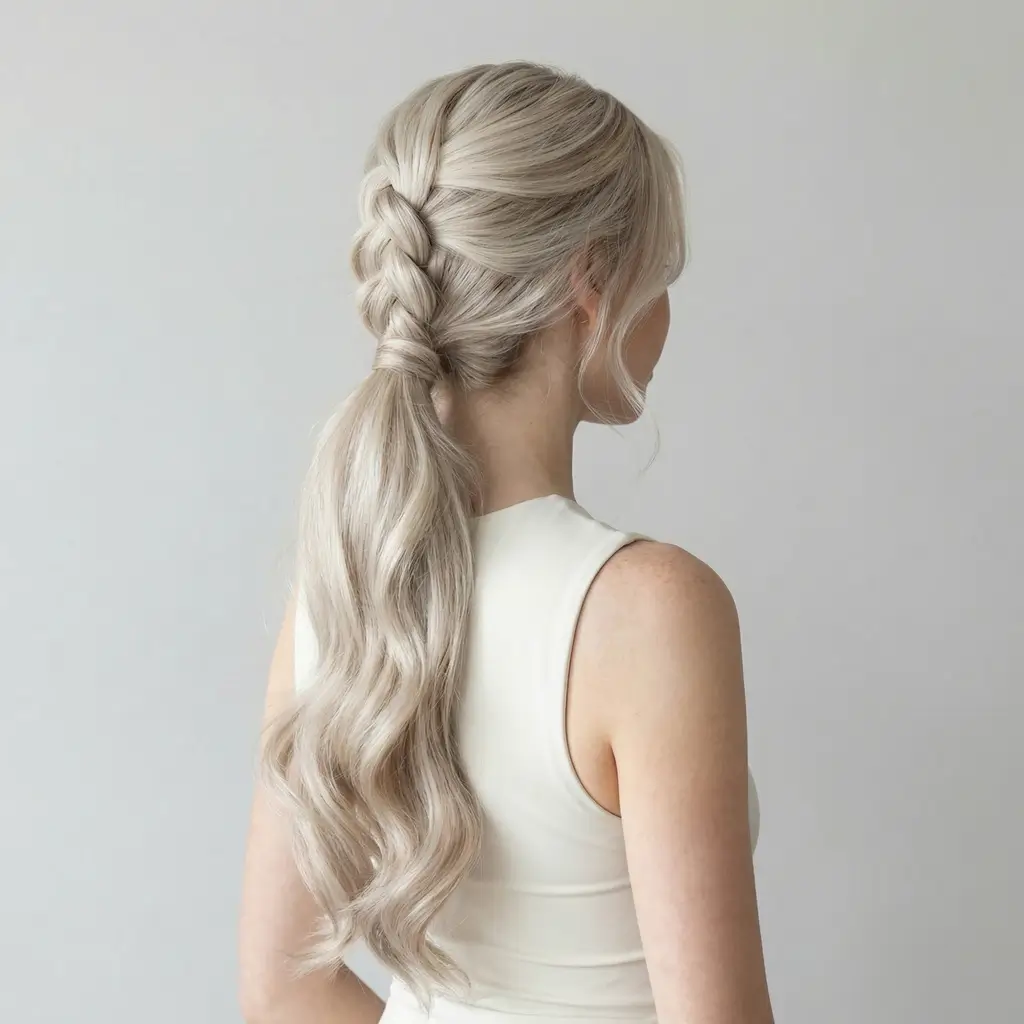 quick spring hairstyles 2026 Loose Braided Ponytail With Soft Face Framing