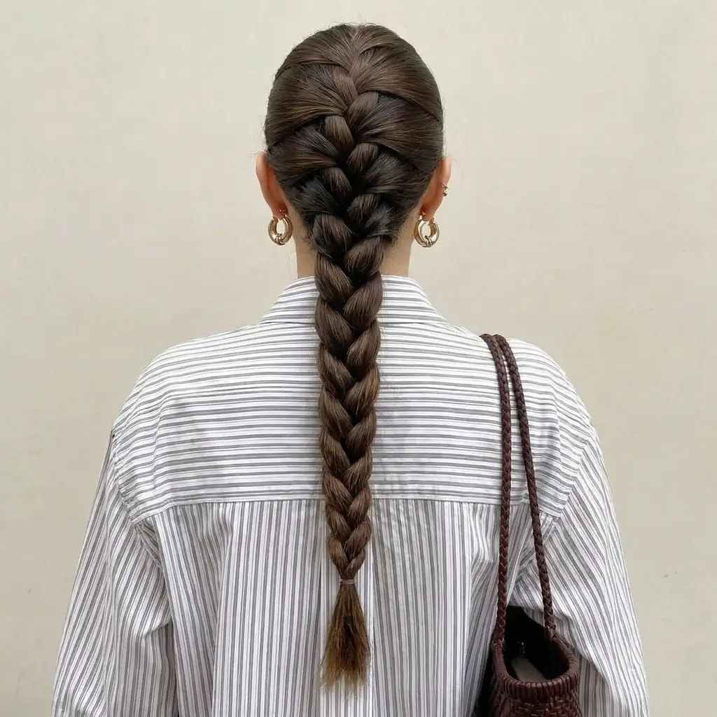 quick spring hairstyles 2026 Defined Classic Braid With Sleek Texture