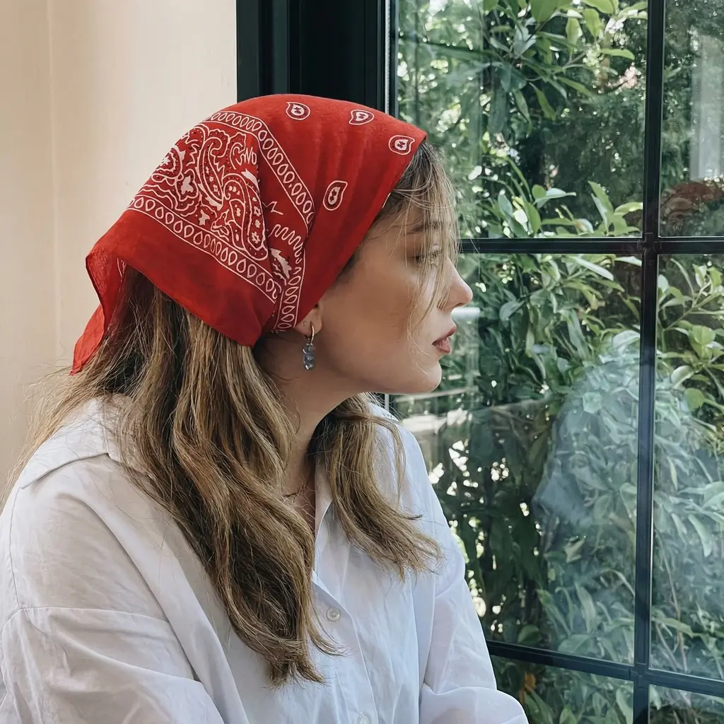 quick spring hairstyles 2026 Soft Waves With Spring Bandana Wrap