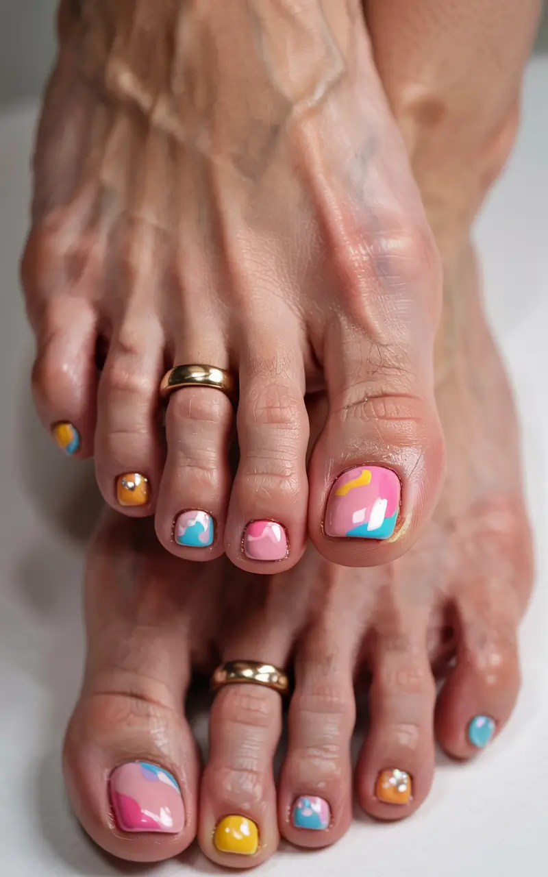 simple spring toe nail color 2026 Playful Pastel Art for Bright Spring Energy