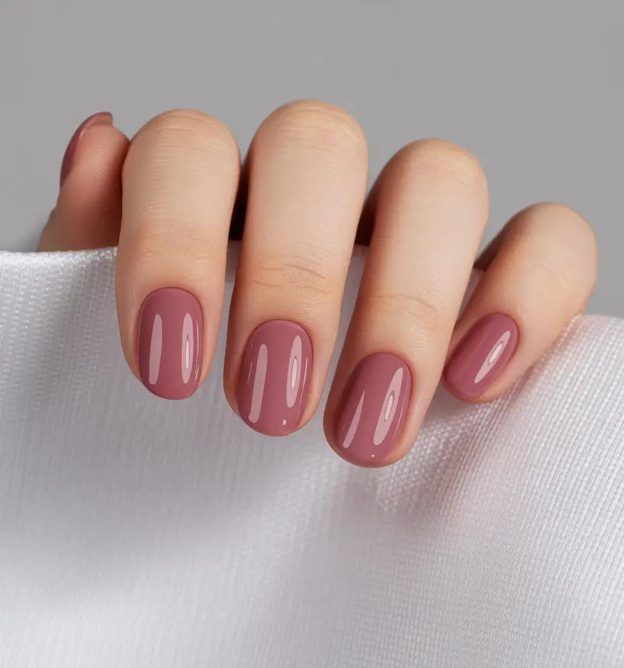simple trendy spring nails 2026 Dusty Rose Shine for a Soft Spring Mood