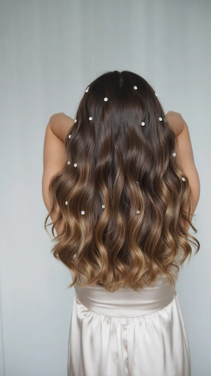 effortless spring half up half down hairstyle 2026 Loose Pearl Scattered Waves for Soft Glam