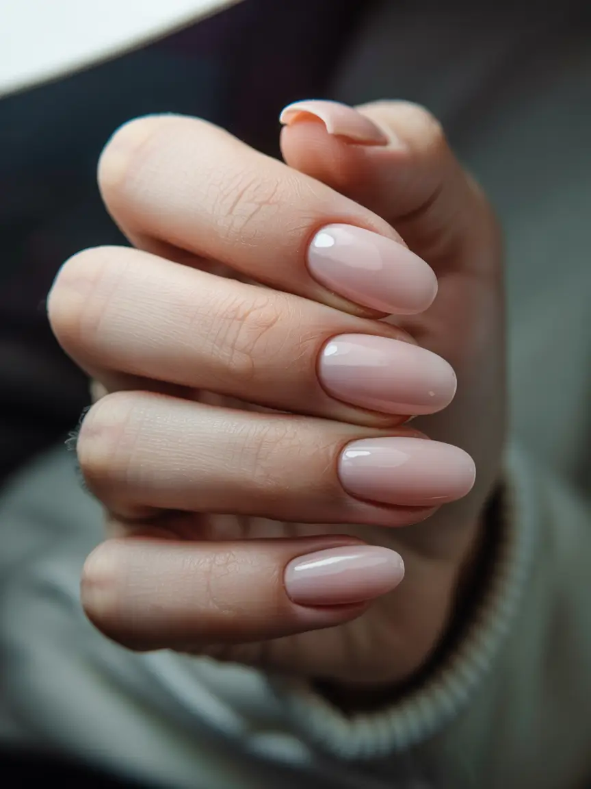 spring gel nails ideas 2026 Soft Blush Milk Nails With a Gentle Spring Glow