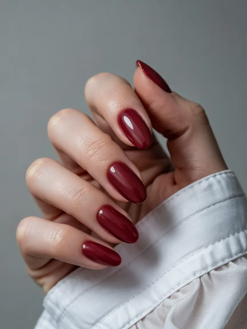 spring gel nails ideas 2026 Deep Cherry Gloss for a Bold Spring Moment