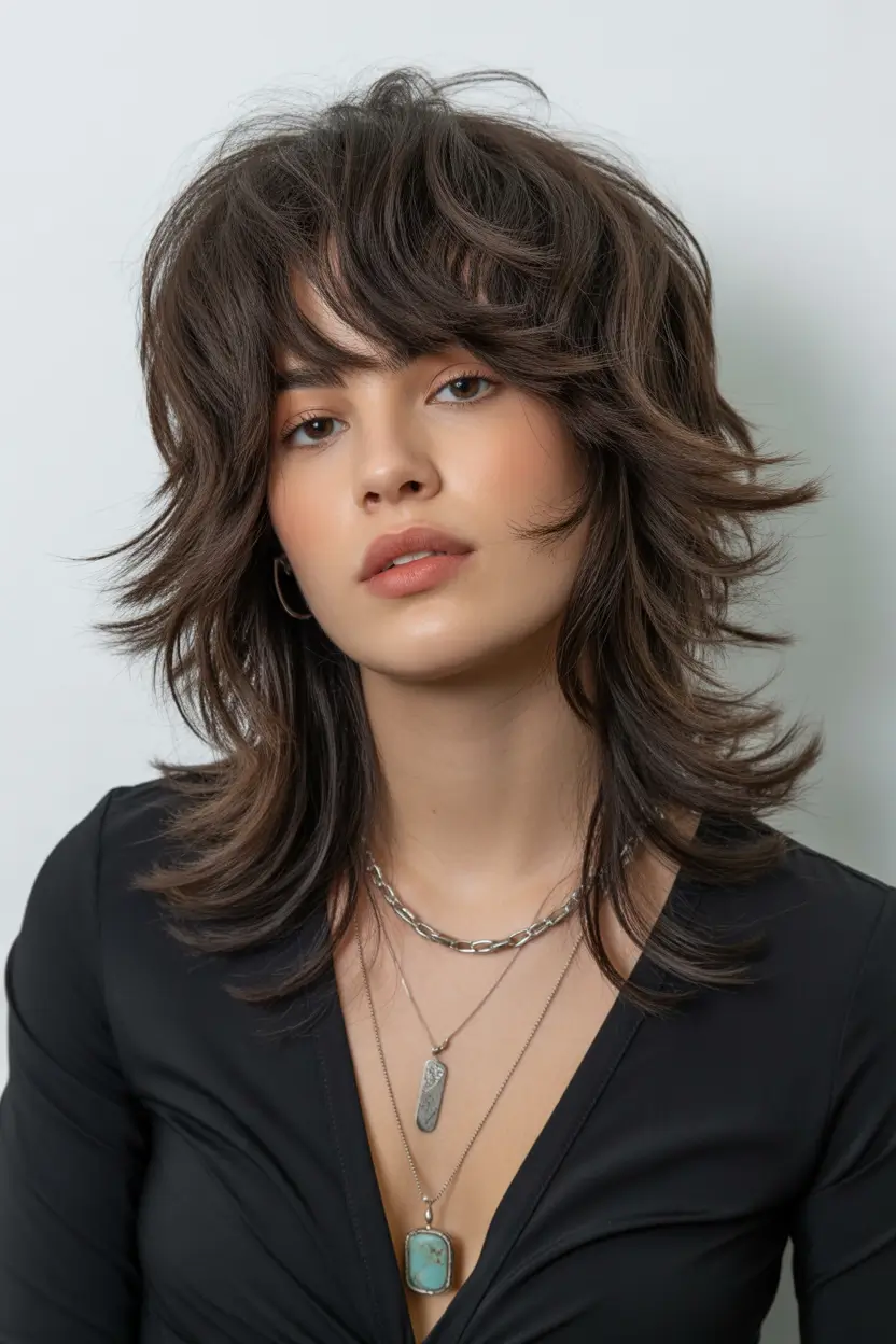 stylish spring butterfly haircuts 2026 Textured Short Butterfly Shag with Soft Fringe