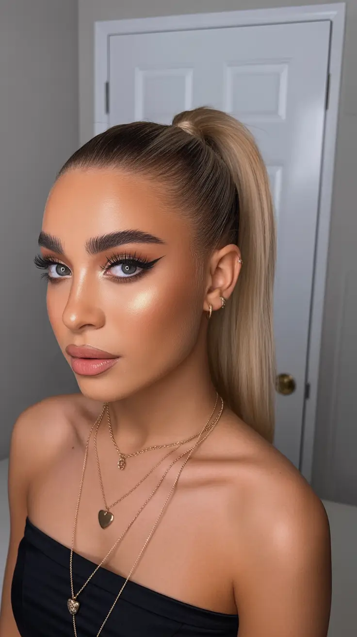 stylish spring hairstyle for black women 2026 Ultra Sleek High Ponytail with Glam Finish