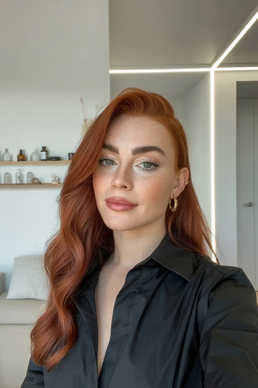 trending spring haircuts 2026 Long copper waves