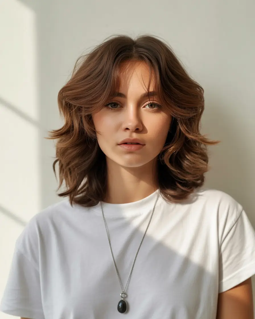 trending spring haircuts 2026 Medium layered haircut with volume