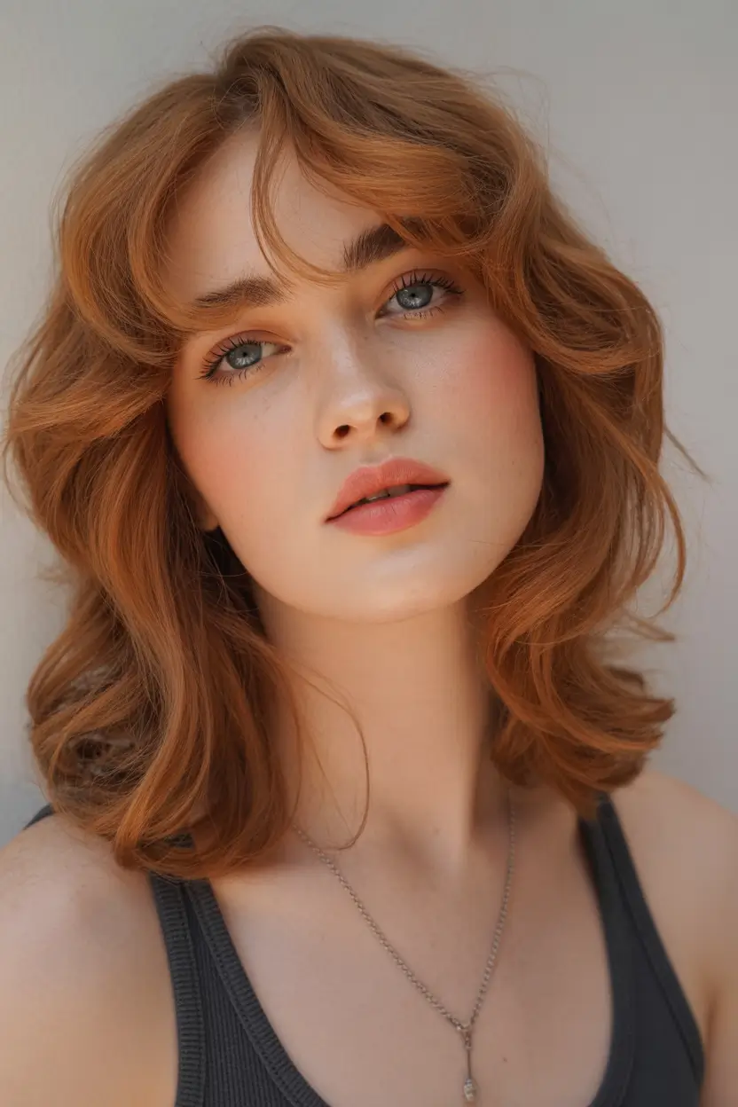 trending spring haircuts 2026 Soft ginger medium haircut