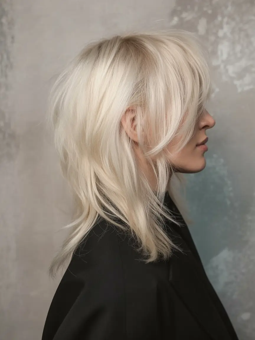 trending spring haircuts 2026 Long platinum shag