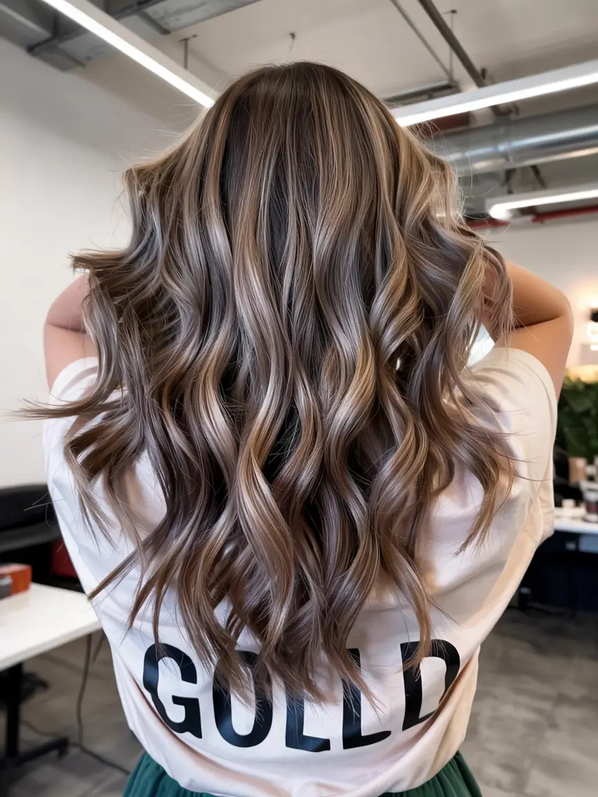 trendy spring hair color light skin 2026 Smoky Taupe Balayage With Dimensional Spring Shine