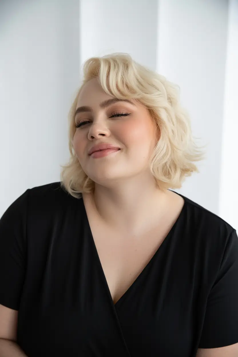 Trendy Spring Haircuts for Plus Size Women 2026 Soft Platinum Bob With Airy Texture