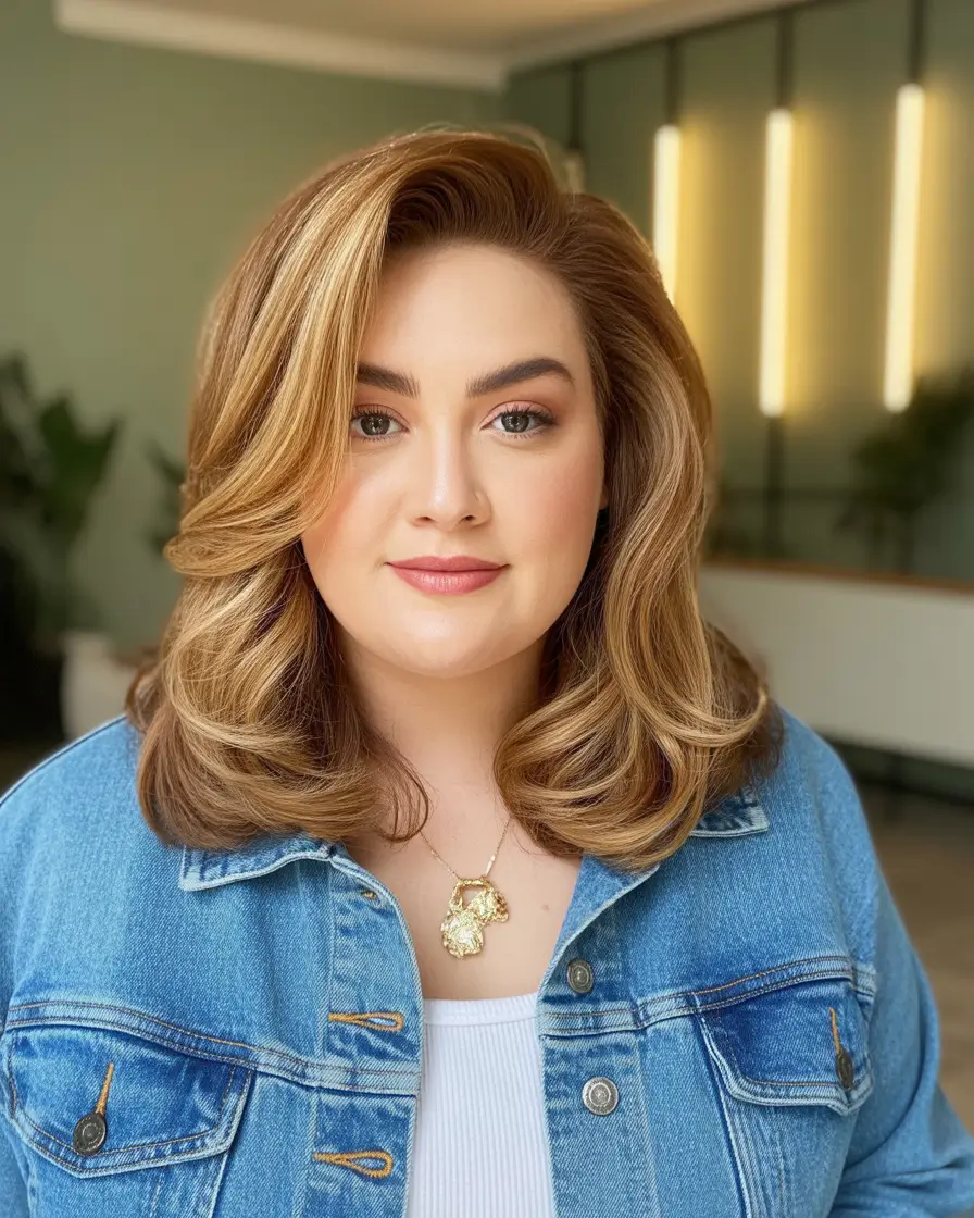 Trendy Spring Haircuts for Plus Size Women 2026 Classic Voluminous Blowout With Polished Layers