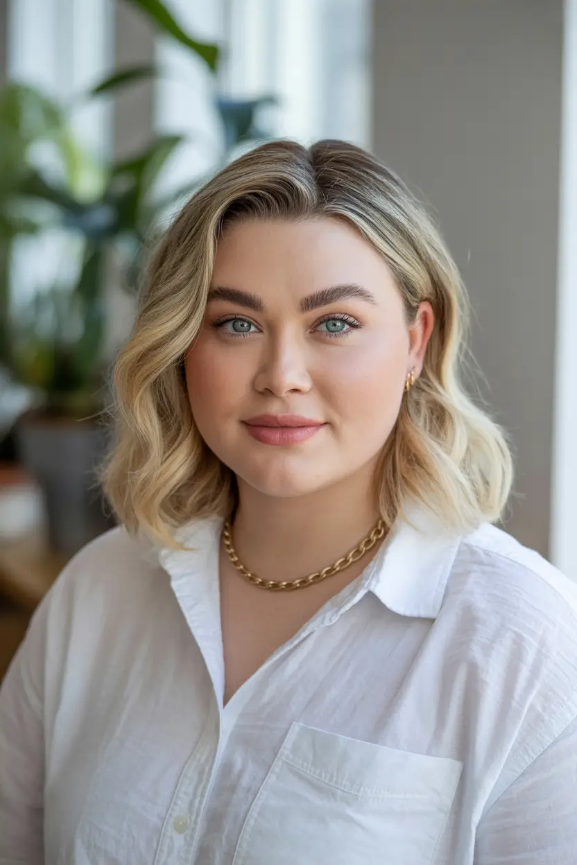 Trendy Spring Haircuts for Plus Size Women 2026 Softly Curved Shoulder Length Bob With Light Volume