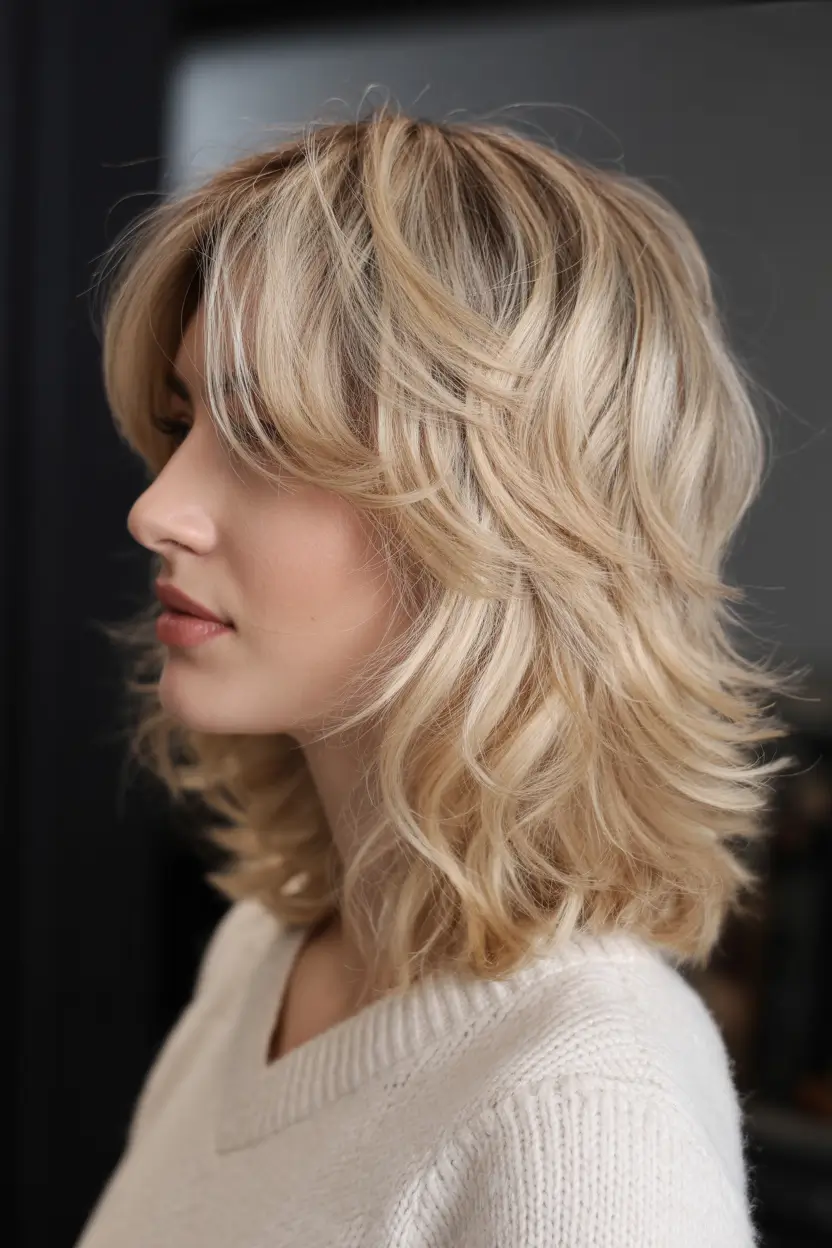 vibrant spring hair color ideas 2026 to look younger Feathered Vanilla Blonde Layers for Soft Volume