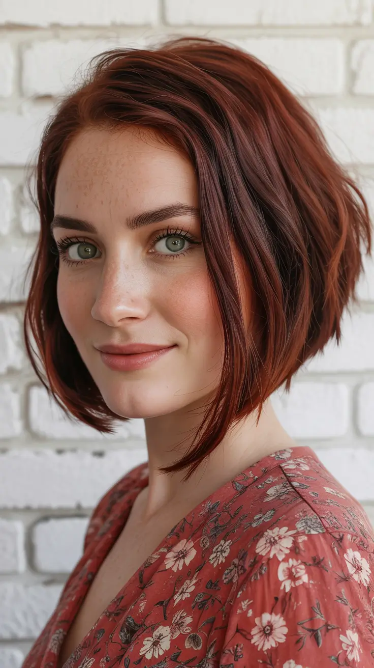 vibrant spring hair color ideas 2026 to look younger Warm Copper Red Bob for Fresh Spring Energy