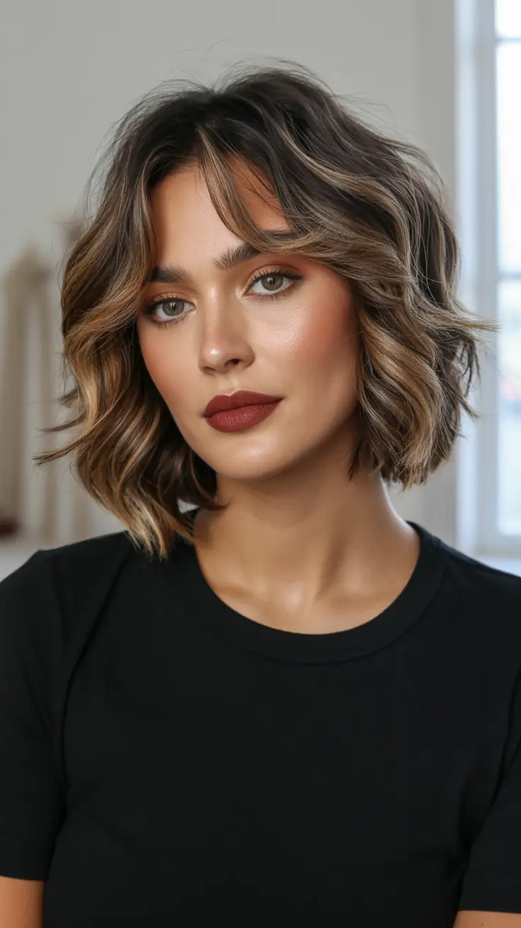 vibrant spring hair color ideas 2026 to look younger Modern Ash Brunette Waves with Strategic Lightening