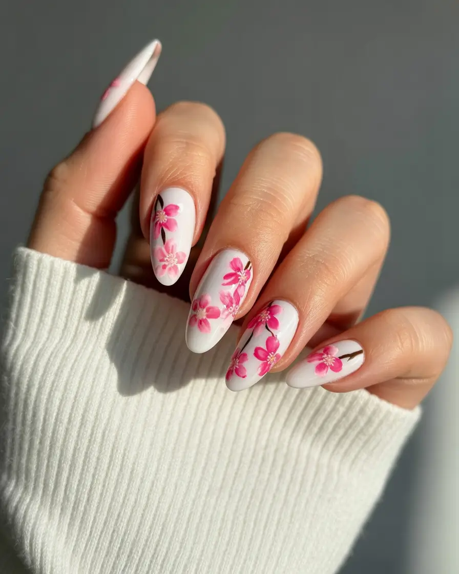 vibrant spring nail colors 2026 Cherry Blossom Softness