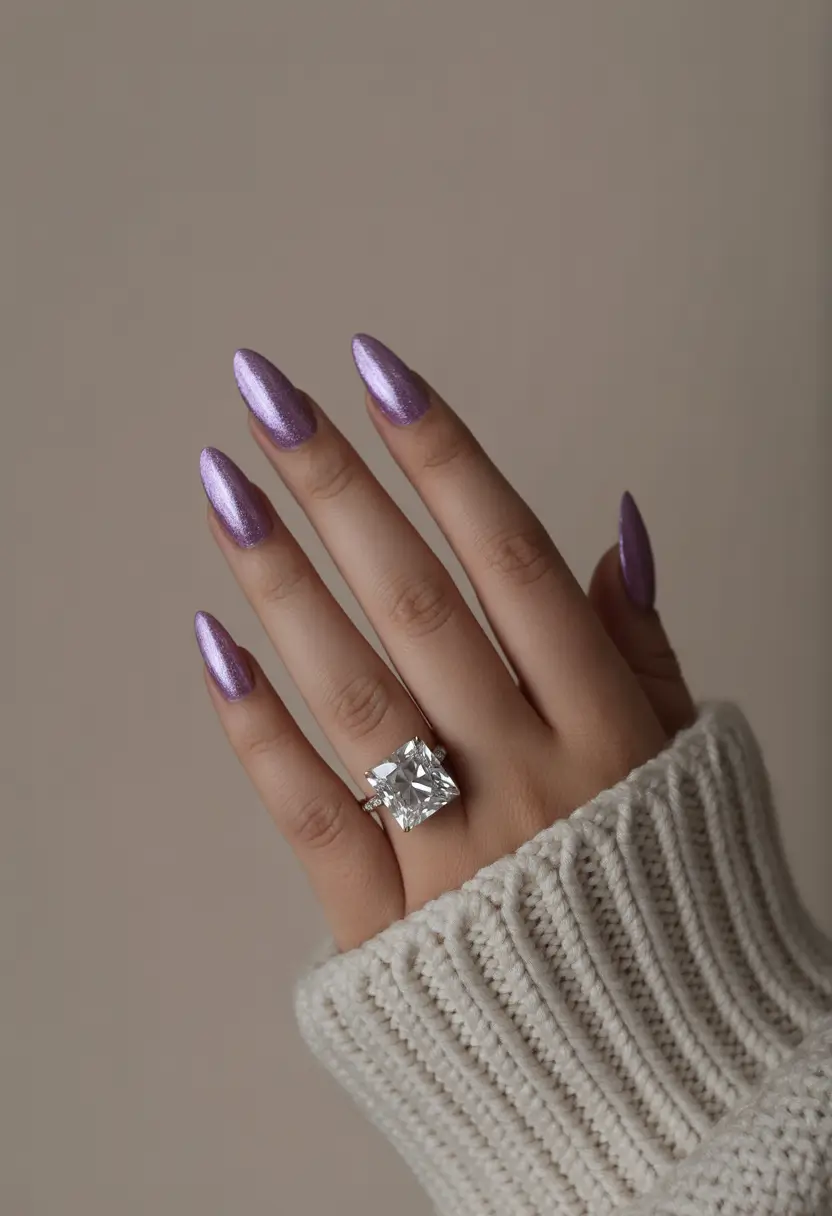 vibrant spring nail colors 2026 Lavender Starlight Glow