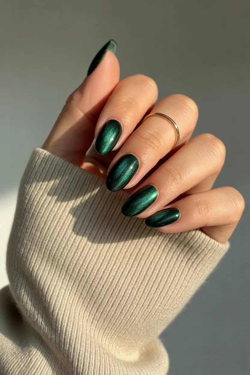 vibrant spring nail colors 2026 Emerald Satin Shine