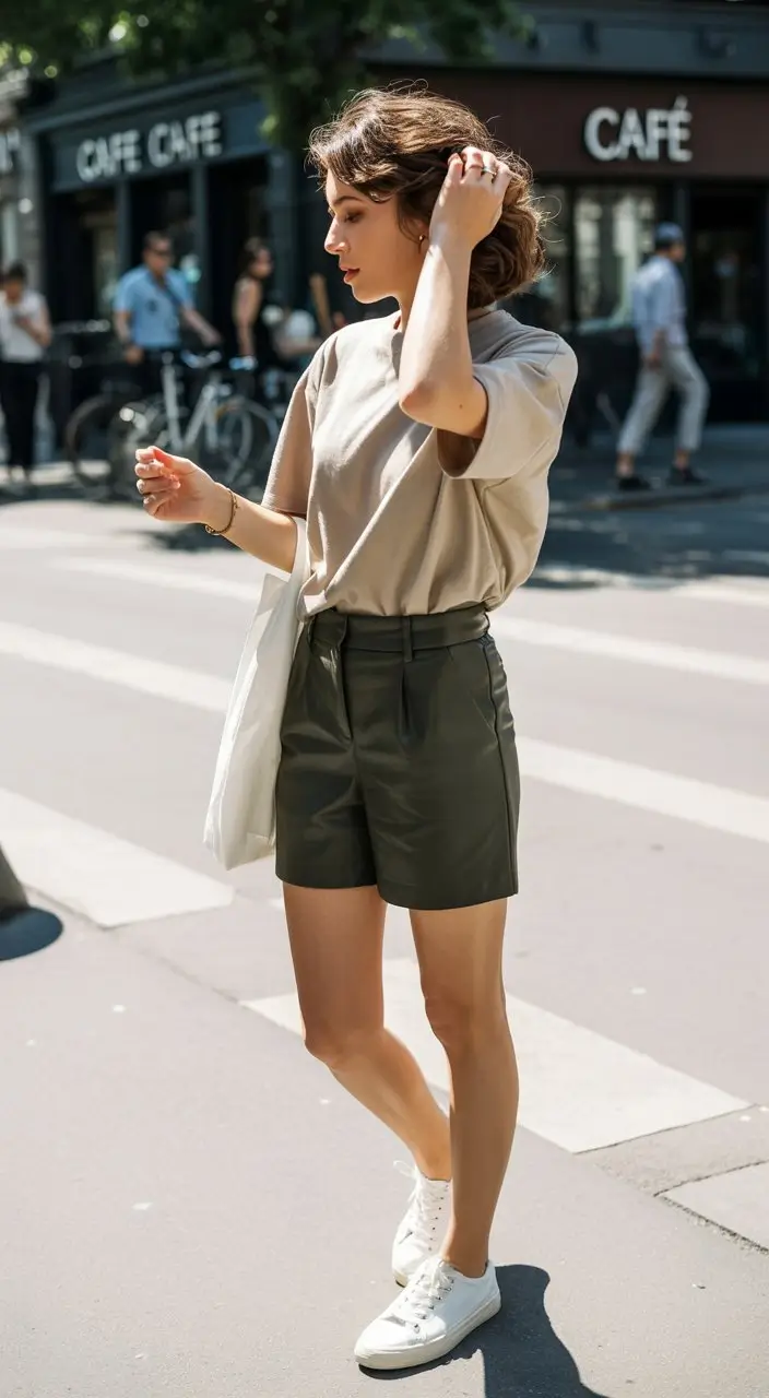 airy hot weather summer outfits 2026 Elevated neutral look with modern work ready feel