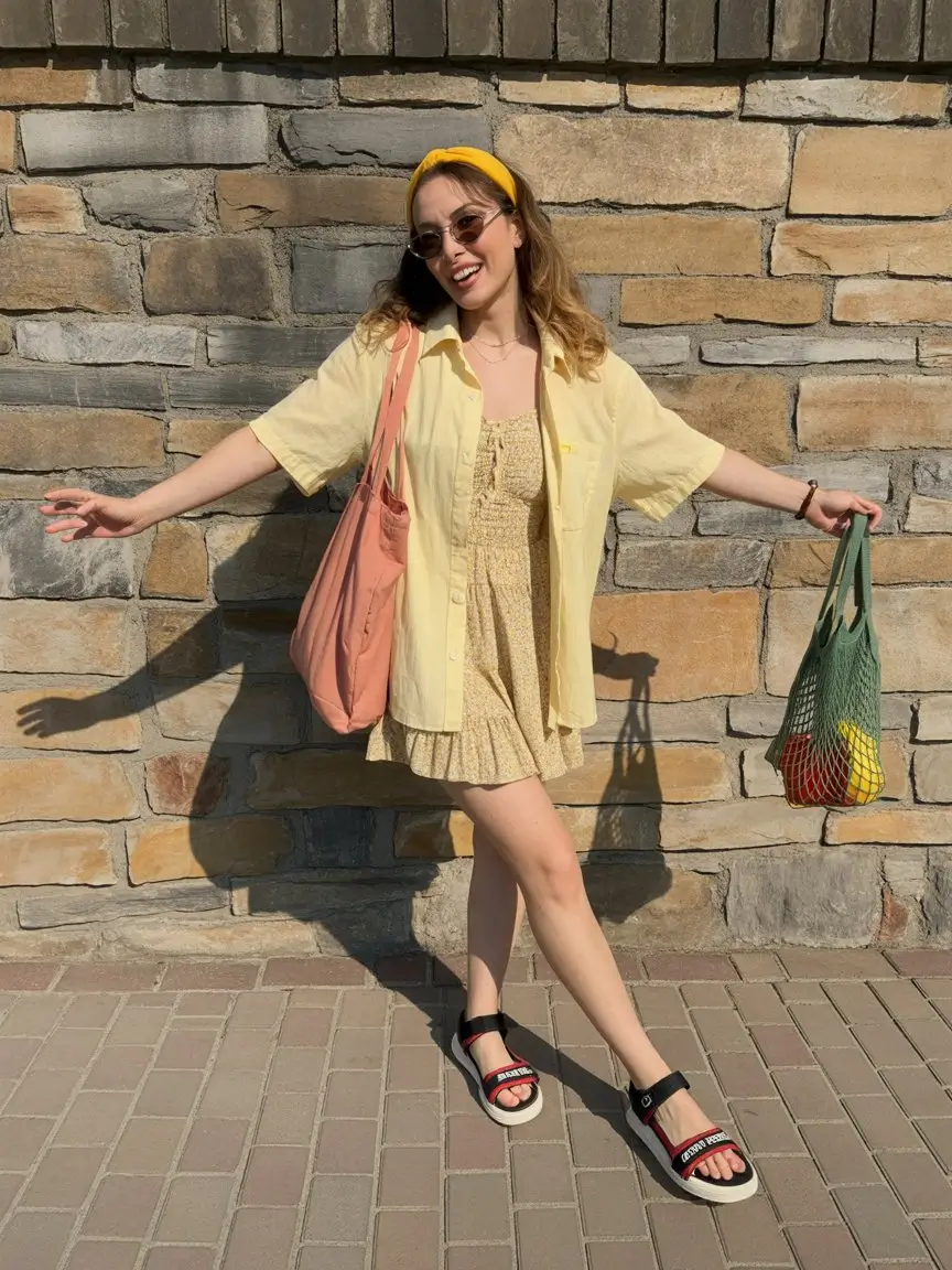 airy hot weather summer outfits 2026 Playful street style with soft layering