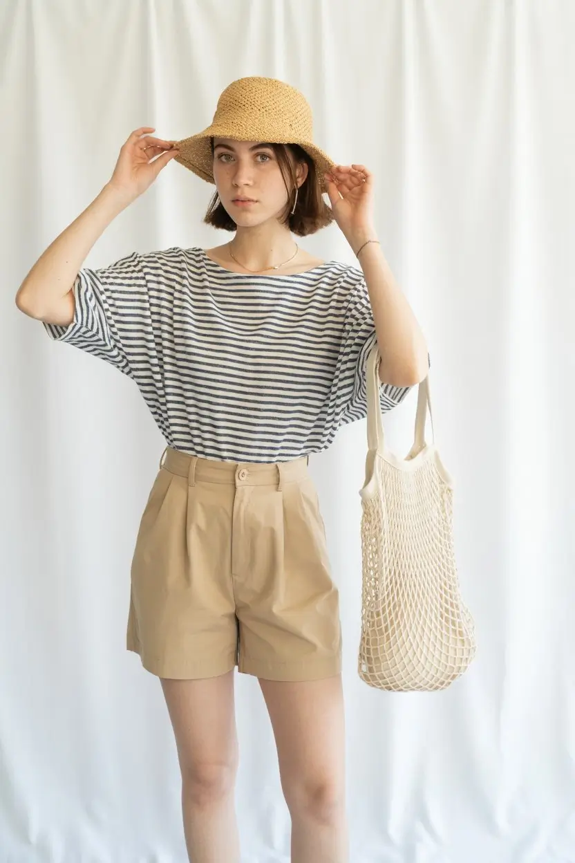 airy hot weather summer outfits 2026 Classic summer basics with timeless casual charm