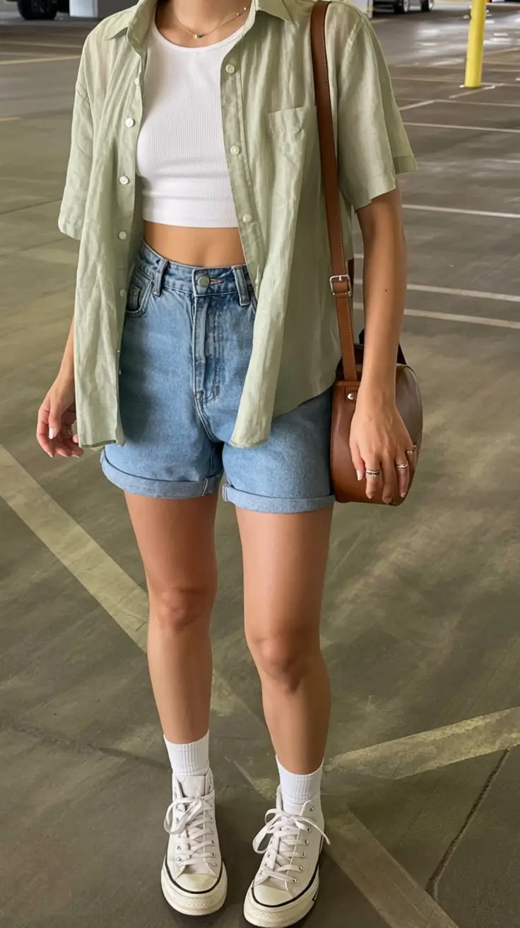 airy hot weather summer outfits 2026 Effortless casual denim for everyday movement