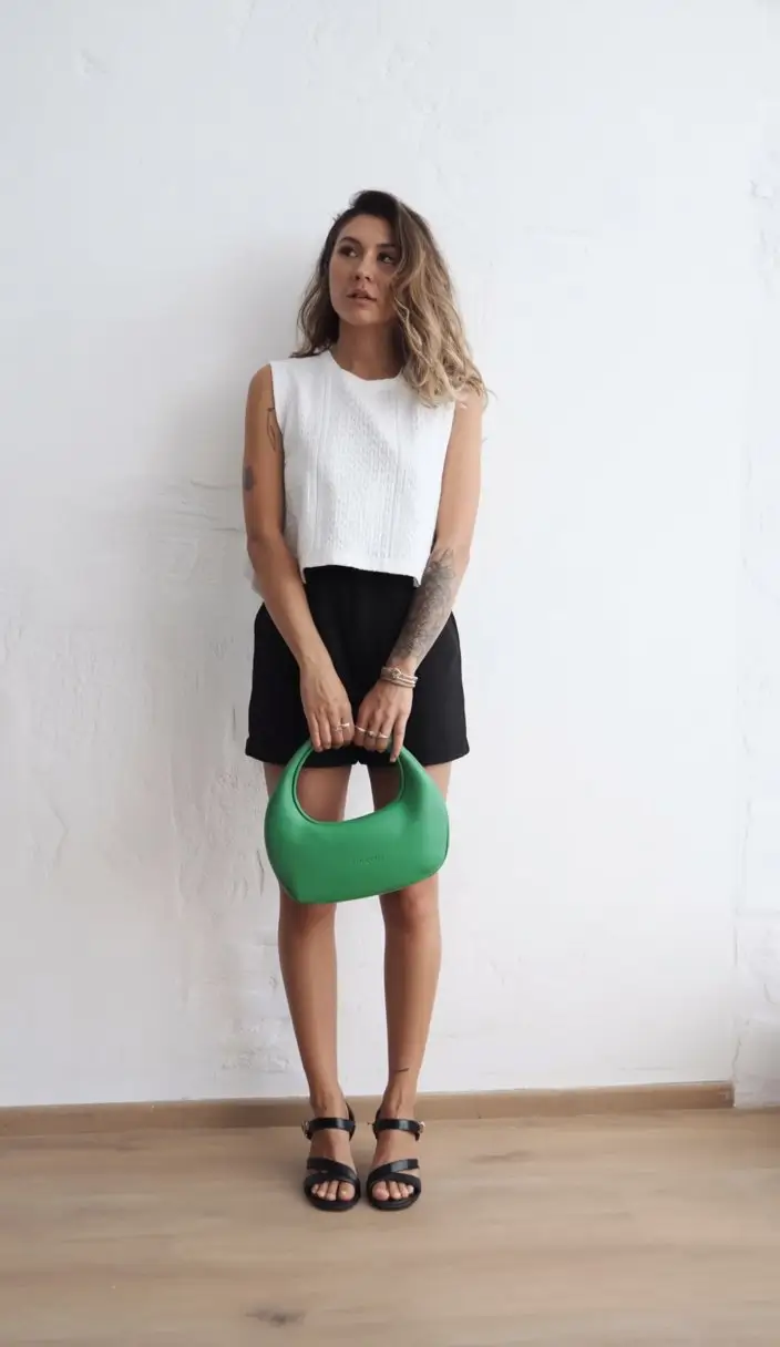 airy hot weather summer outfits 2026 Minimal classy outfit with modern silhouette