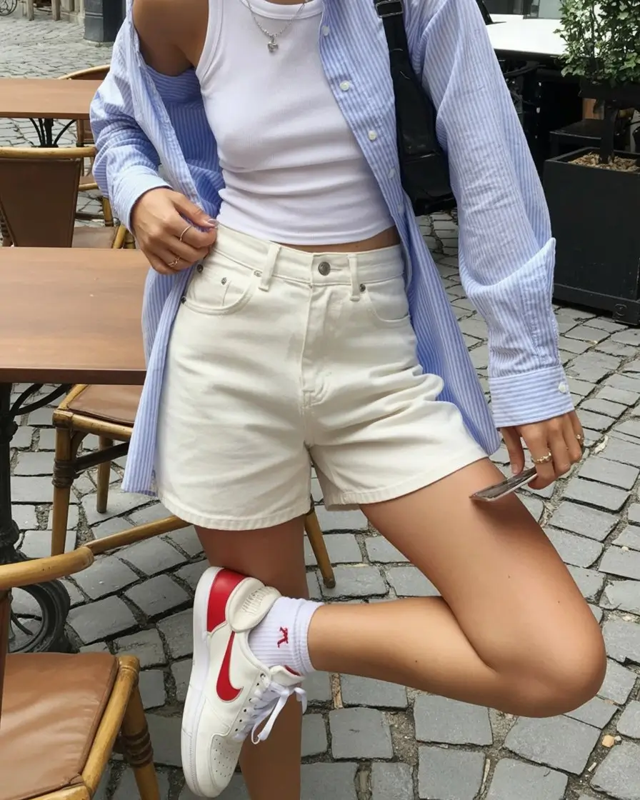 airy hot weather summer outfits 2026 Relaxed city casual with effortless layering