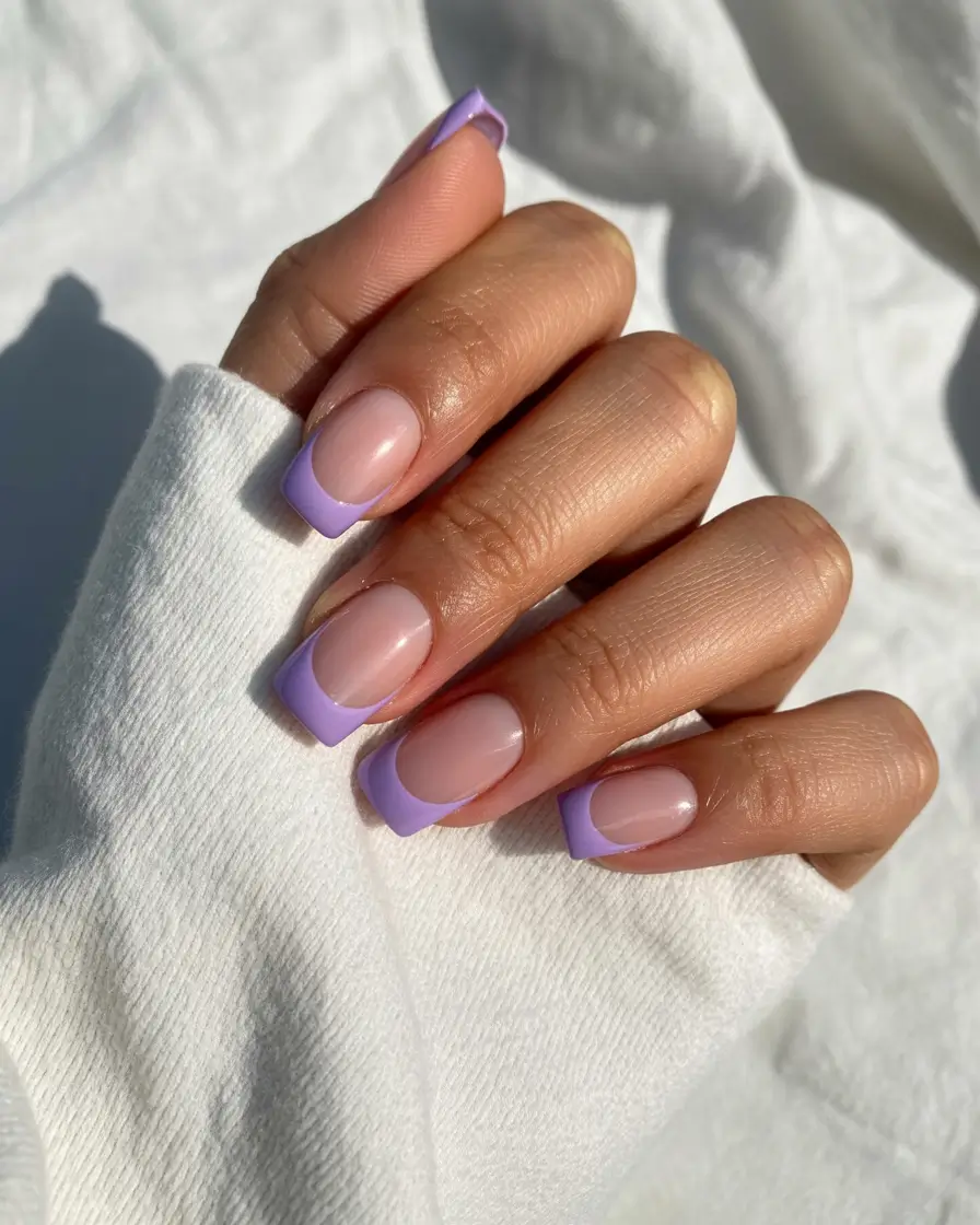 April nails colours 2026 Soft Lavender French Nails for Elegant Spring Days
