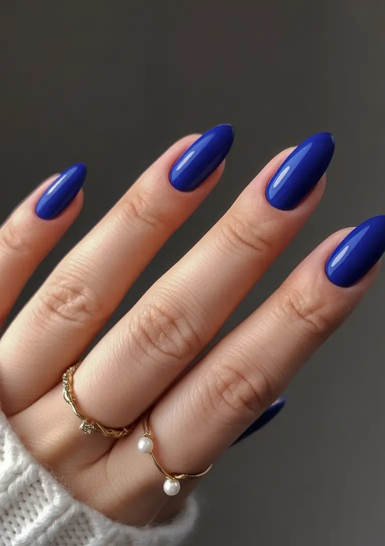 beautiful spring oval nails 2026 Bold Royal Blue Oval Nails for a Statement Spring
