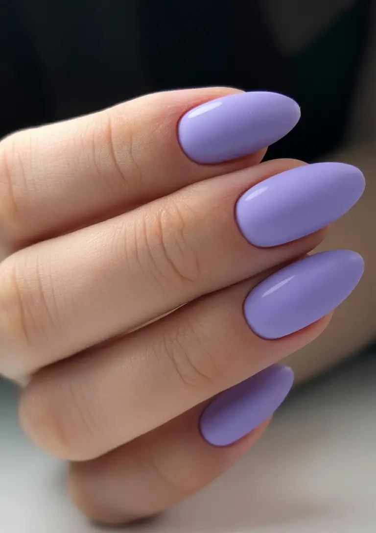 beautiful spring oval nails 2026 Lavender Gloss Oval Nails for Soft 2026 Elegance
