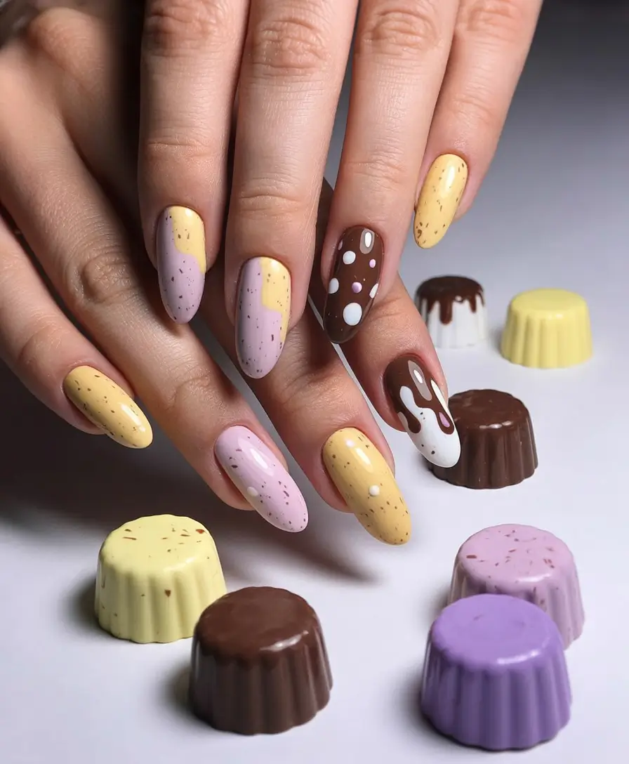 cute easter nail art ideas Chocolate Candy Inspired Easter Nail Designs