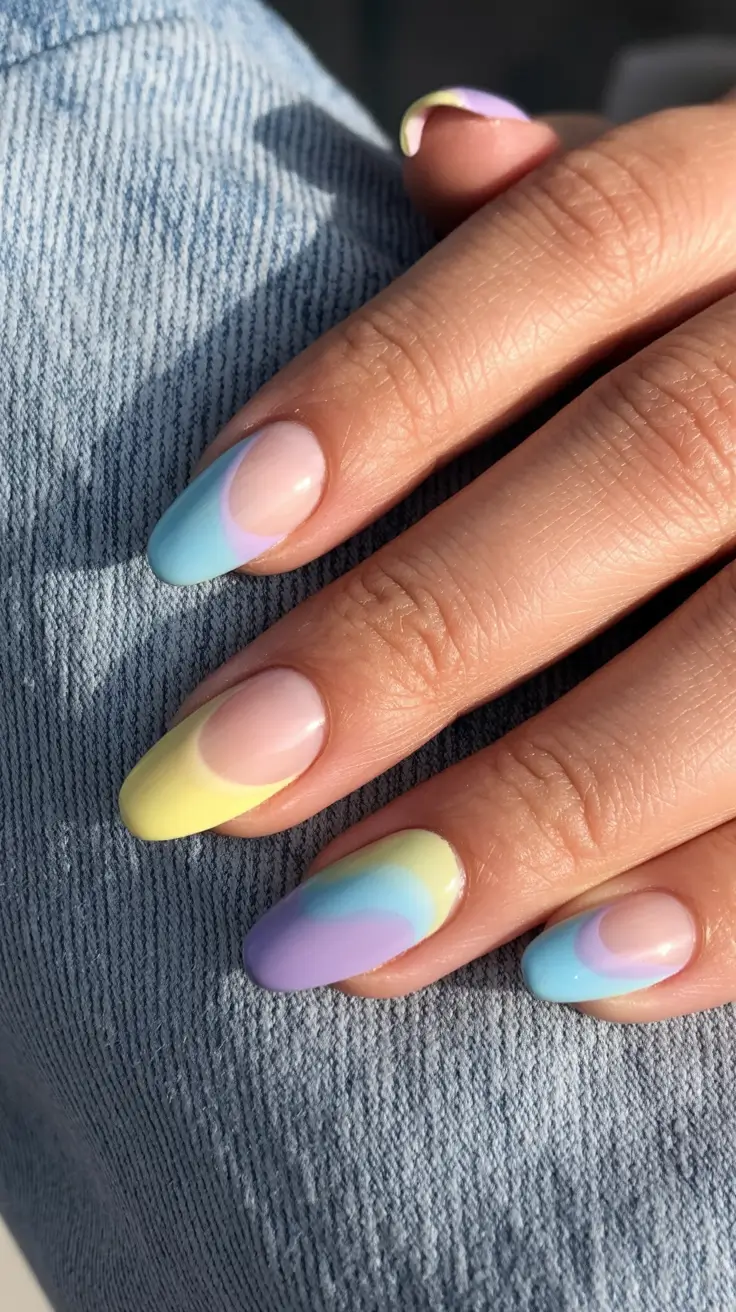 easter nails color ideas 2026 Dreamy pastel ombre tips for modern spring almond nails