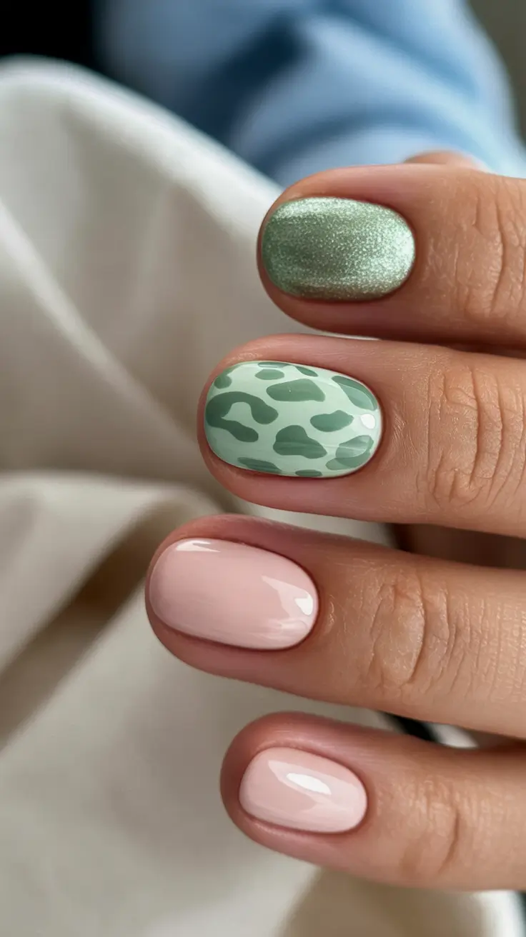 easter nails ideas 2026 Modern Sage Green Minimal Spring Nails