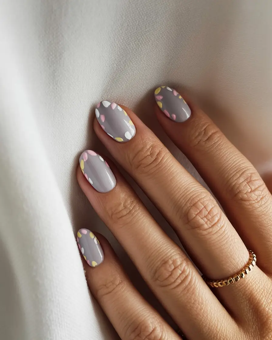 easter nails ideas 2026 Soft Pastel Confetti Short Easter Nails