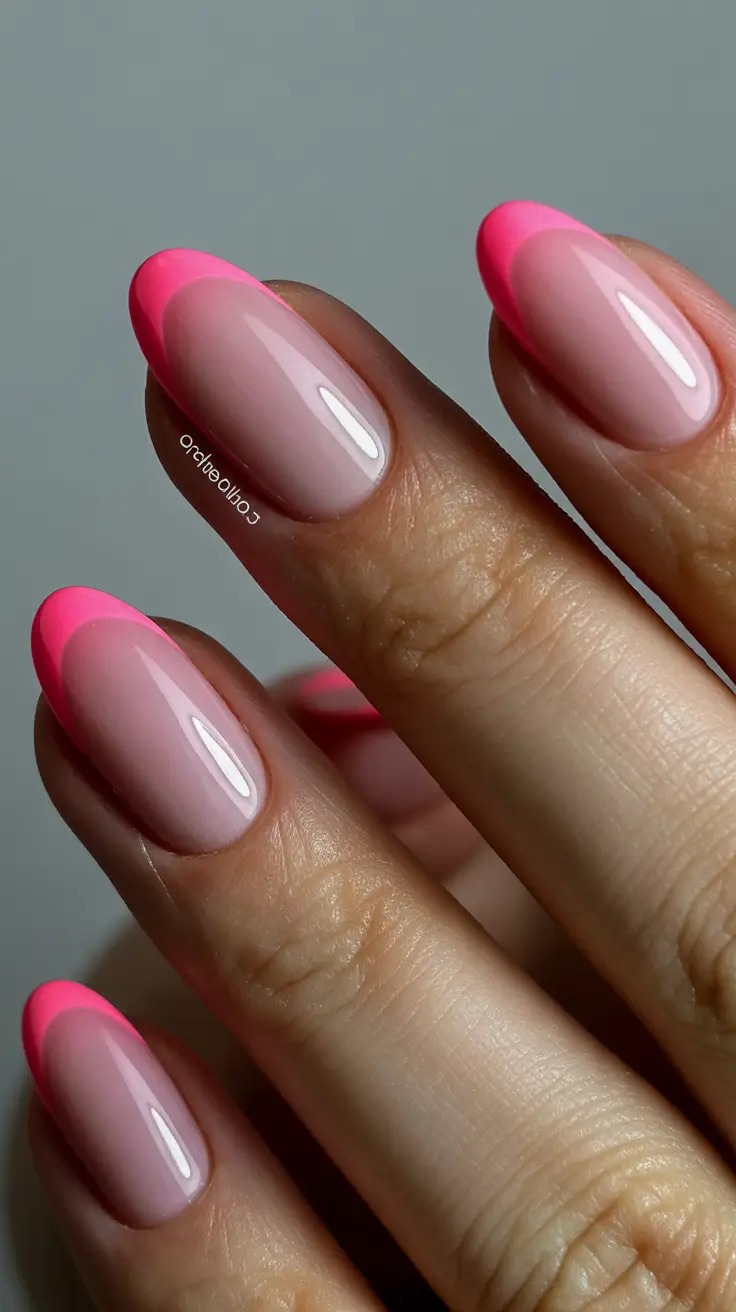 glam spring hot pink nails 2026 Hot Pink French Revival for 2026